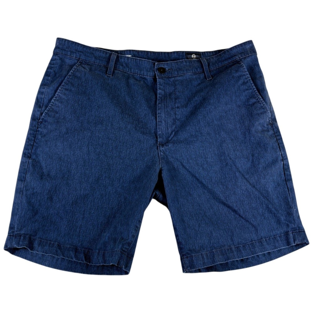 AG Adriano Goldschmied Lux Shorts Mens 38 Blue Denim Premium Washed Straight Fit